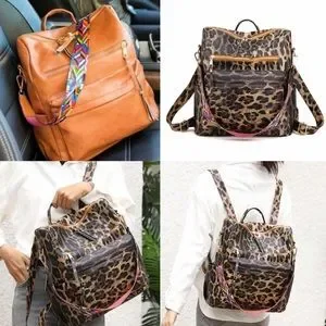 Bags | Leopard Print Vegan Leather Zipper Detail Mini  display picture 1
